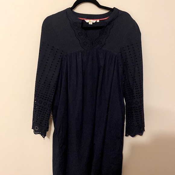 Erin Cotton Broderie Dress - Navy - Picture 3 of 8